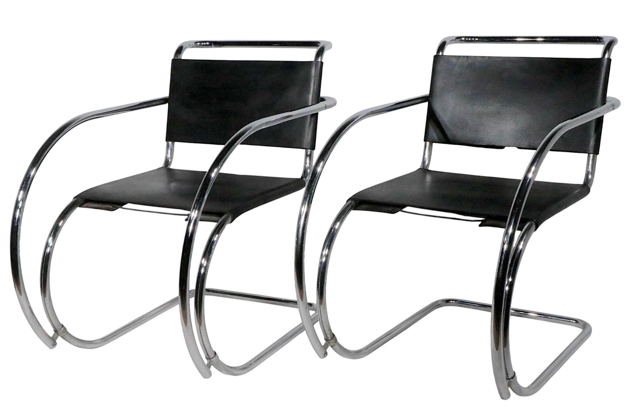 Bauhaus Pr. Mr. Chairs designed by Mies Van Der Rohe made by32.5  Palazetti For Sale
