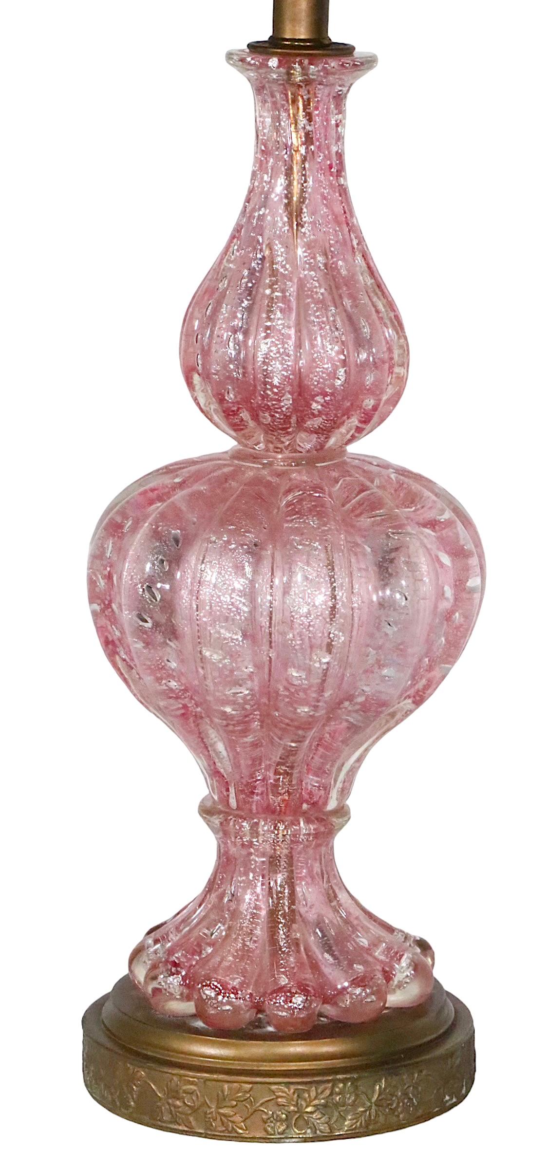 Pr. Murano Art Glass Table Lamps Made in Italy  att.  to  Barovier c. 1950’s  For Sale 7
