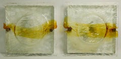 Pareja de Apliques de Murano Atribuidos a Mazzega