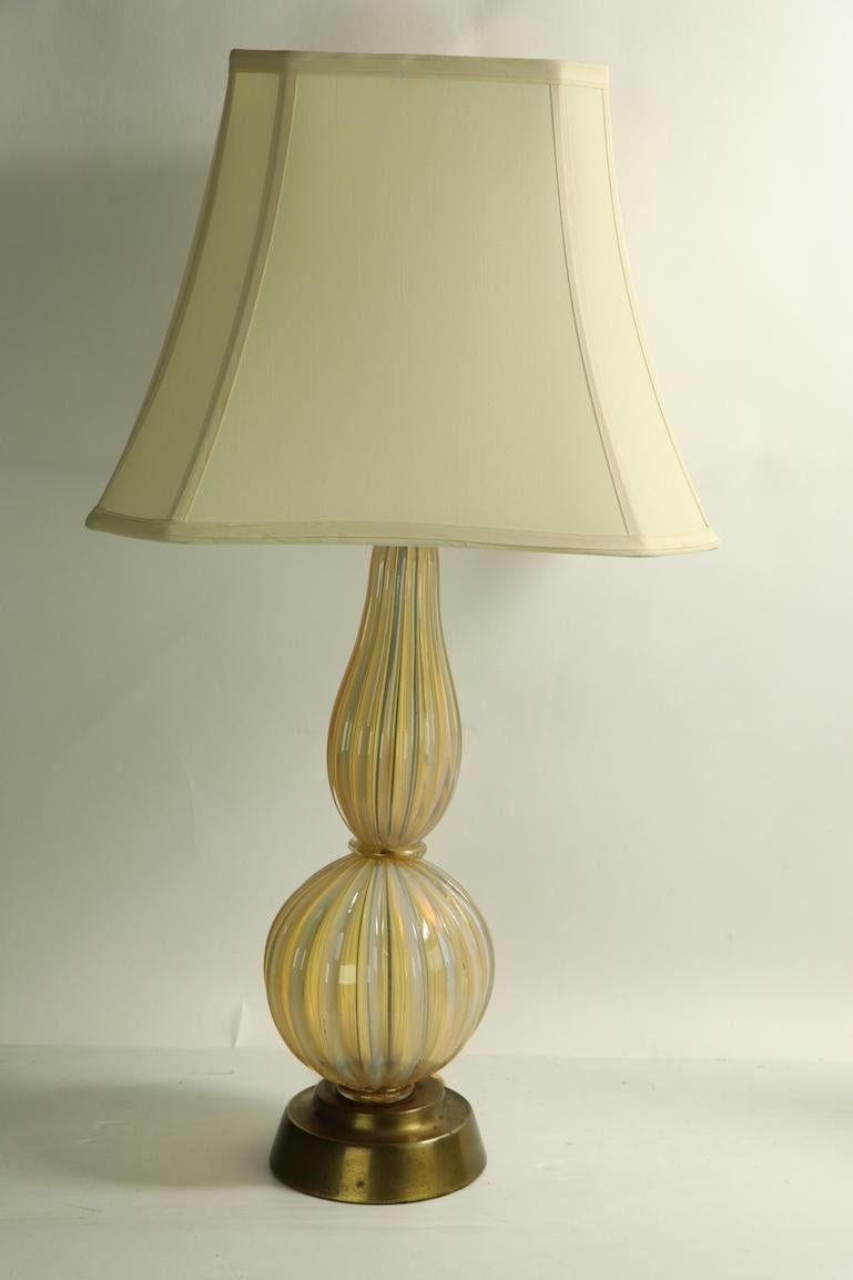 Pair of Murano Table Lamps Attributed to Barovier 5