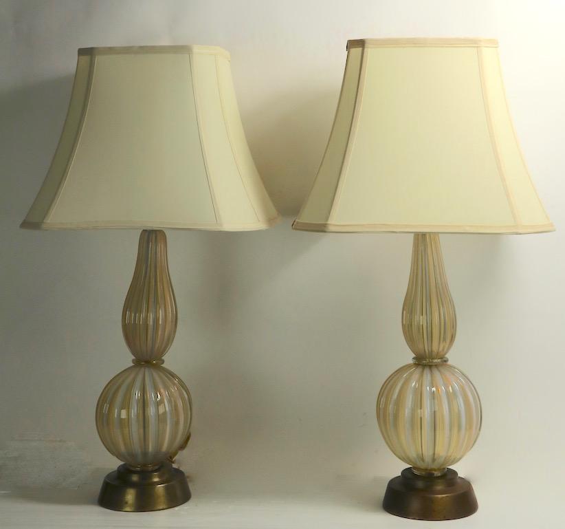 Pair of Murano Table Lamps Attributed to Barovier 6