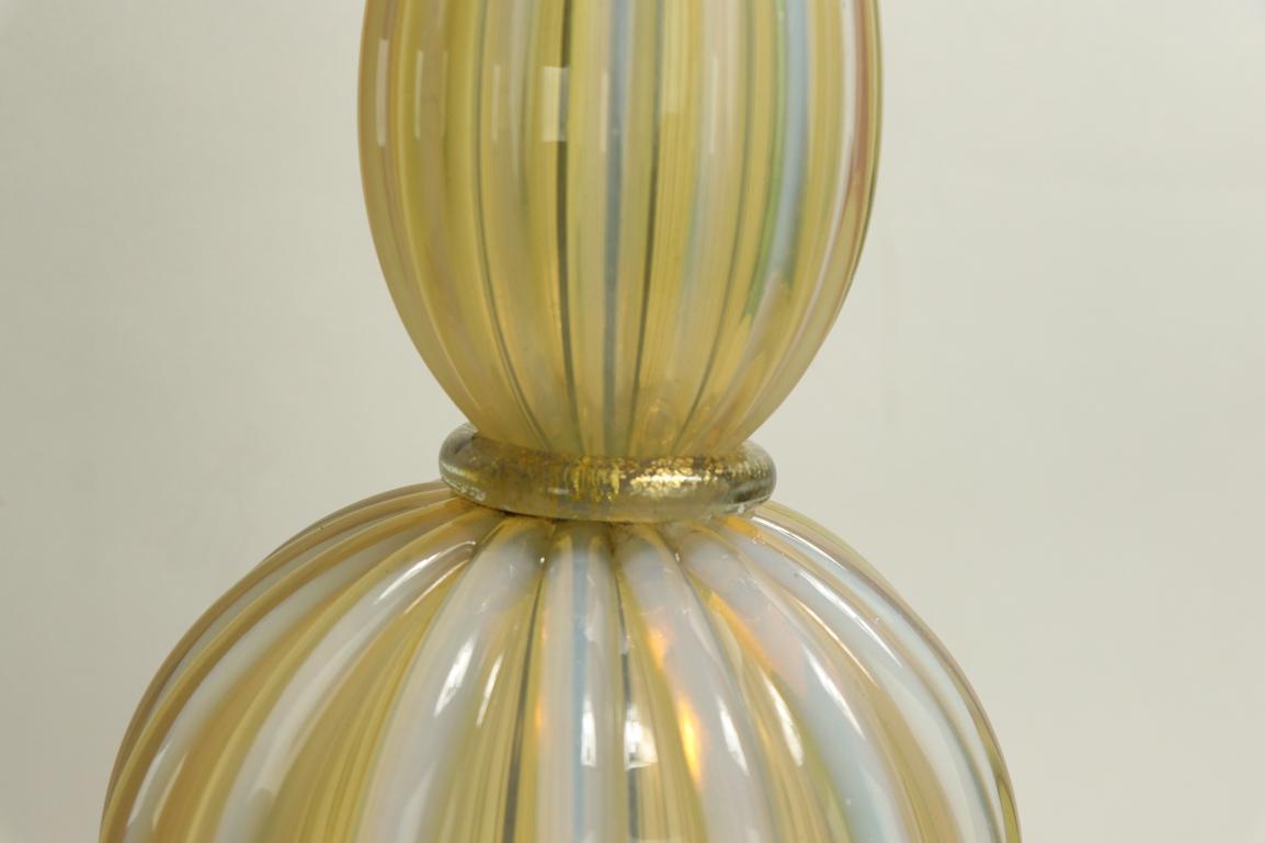 Pair of Murano Table Lamps Attributed to Barovier In Good Condition In New York, NY