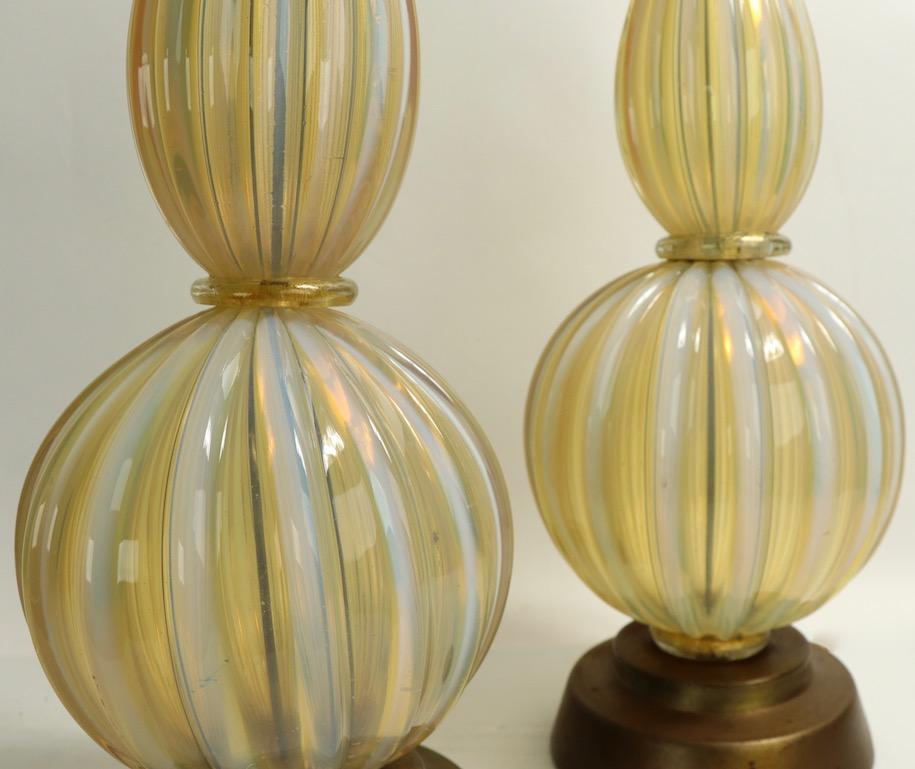 Pair of Murano Table Lamps Attributed to Barovier 2