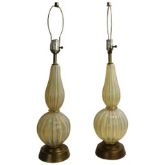 Pair of Murano Table Lamps Attributed to Barovier