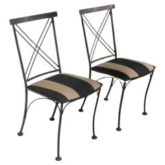 Pr. Neo Classic X Back Wrought Iron Chairs by Lyon - Shaw Inc.