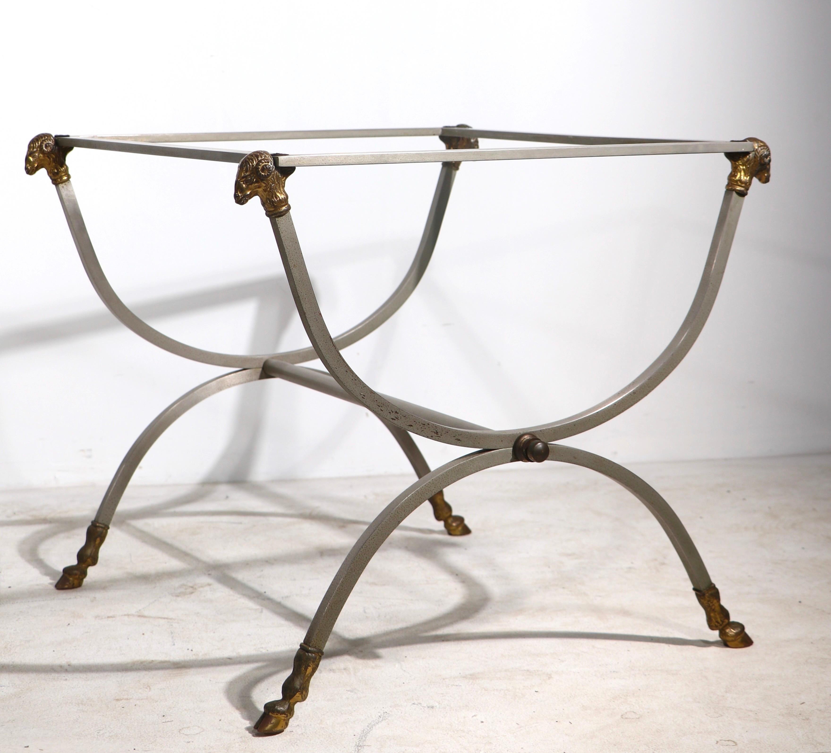 Pr. Neo Classical Steel and Brass Tables in the Style of Maison Jensen 3