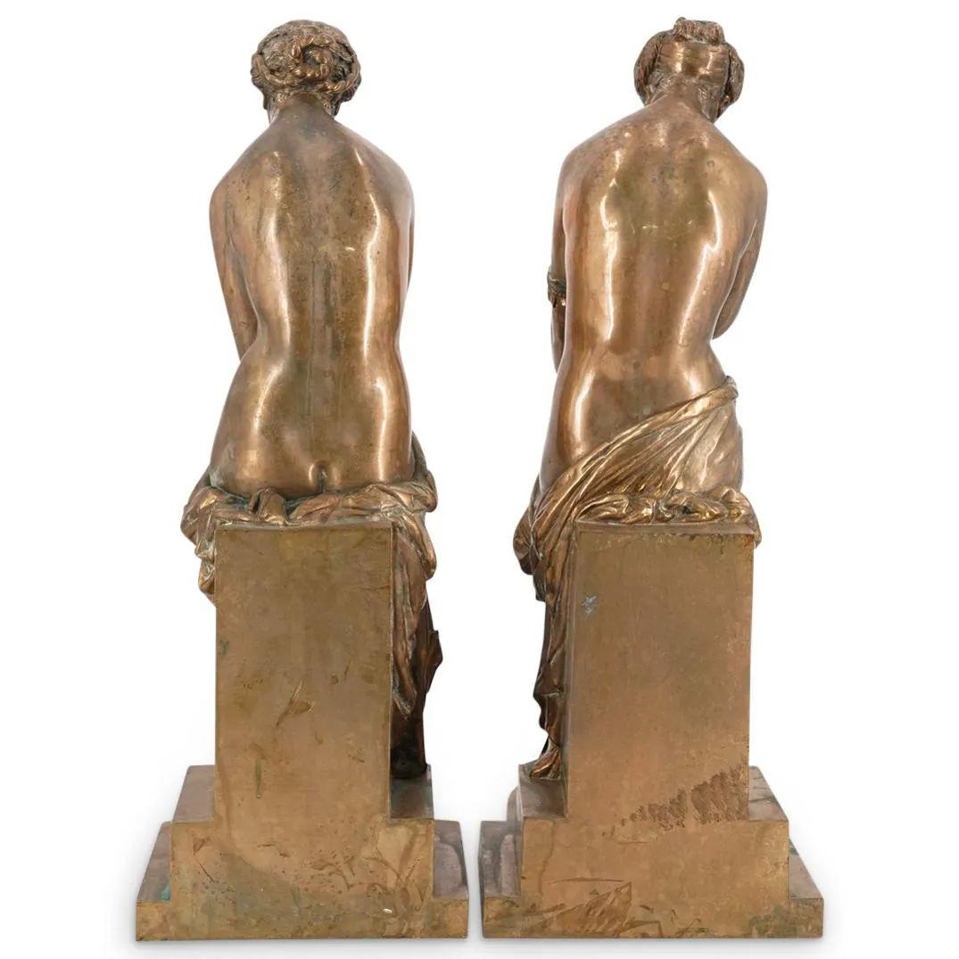 Pair Neoclassical Gilt Bronze Figures by Pierre Alexandre Schoenewerk 3