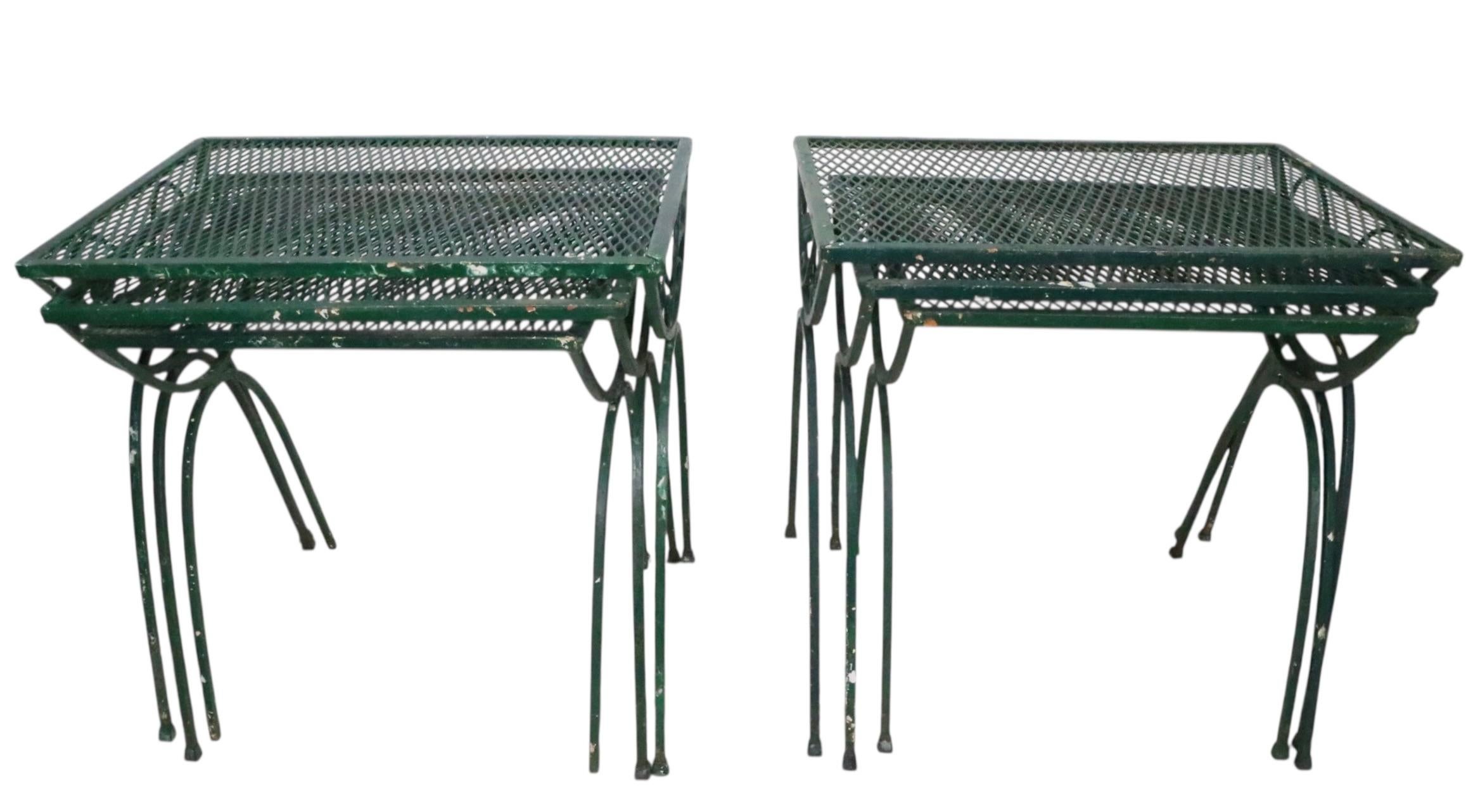 Pr. Nesting Garden Patio Poolside Tables att. to Woodard For Sale 2