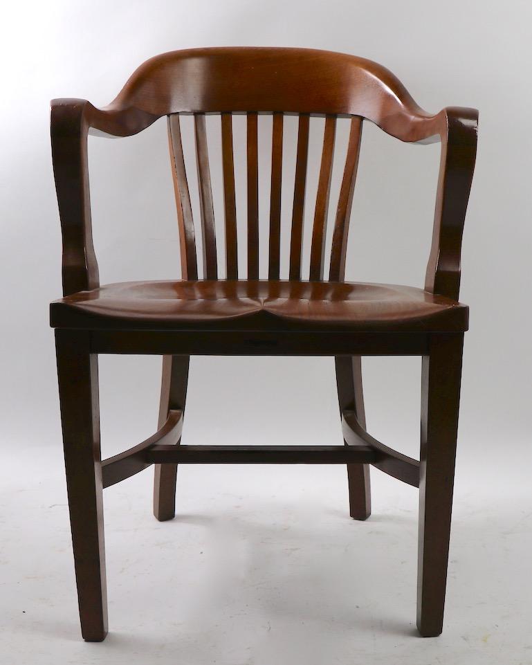Walnut Pair of NYS Assembly Yale Library Style Office Chairs