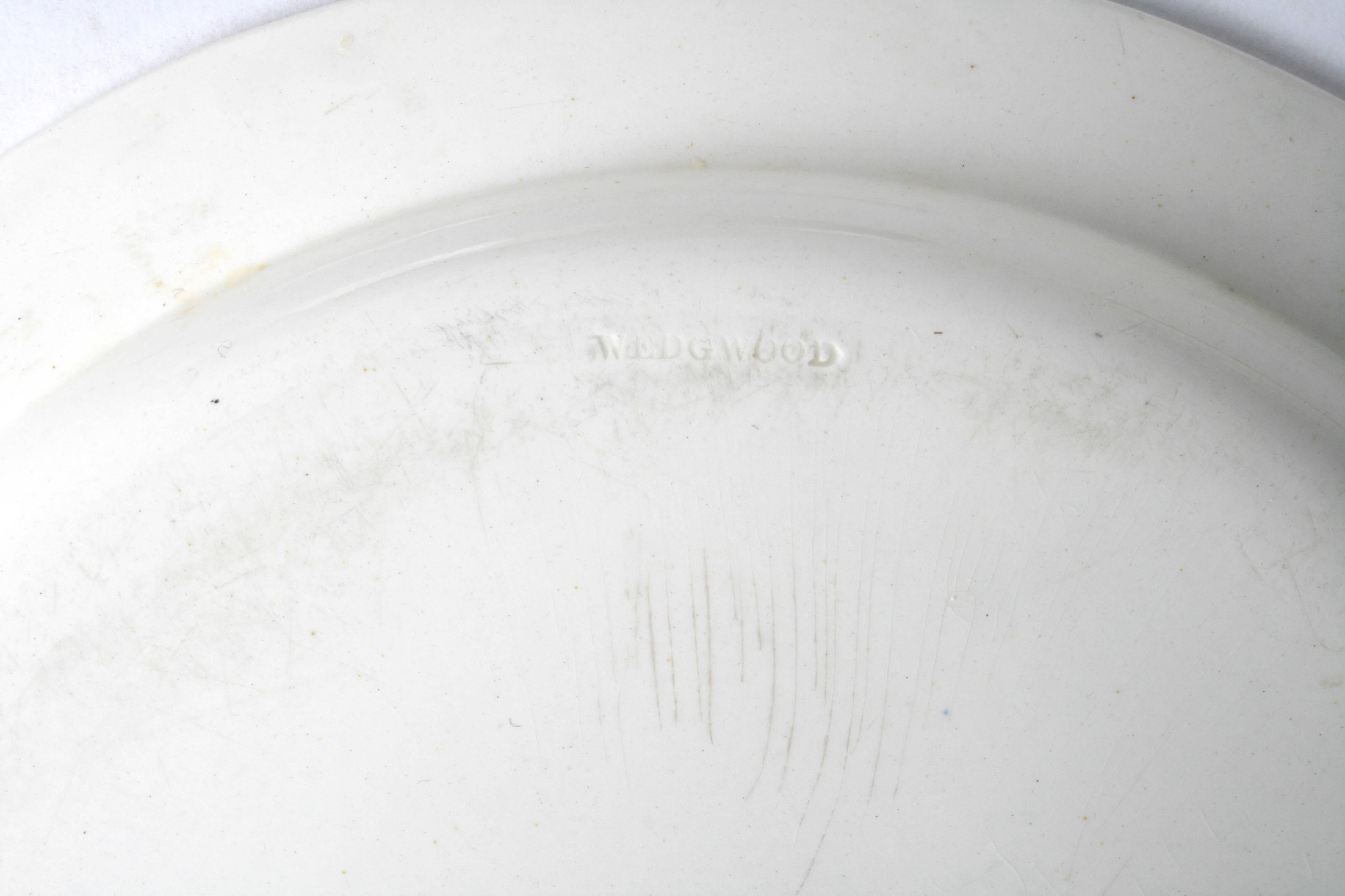 Pr of 18th C Round Wedgwood Queen's Ware Platters with Original Pierced Liners In Good Condition In valatie, NY