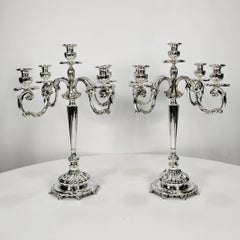 Pr. of 5 lights Italian Baroque style Candelabras