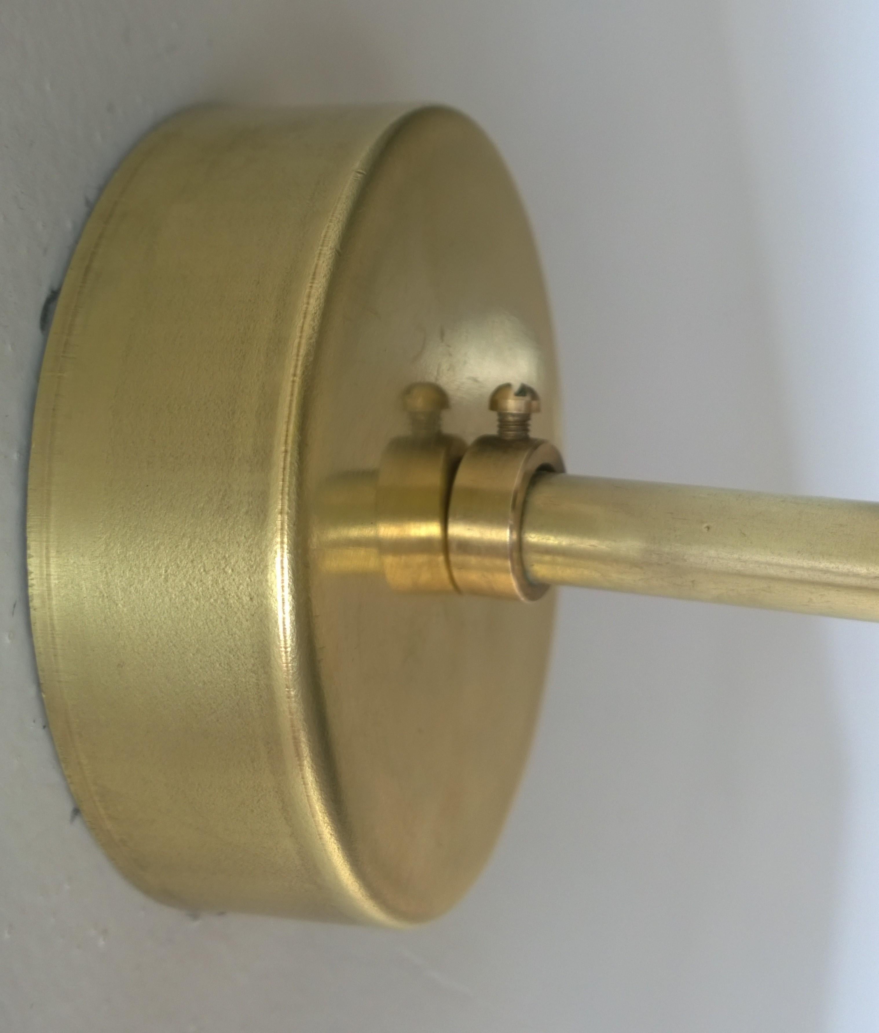 Pair of Black Enameled w/ White Interior Steel w/ Brass Hardware 2 Cone Sconces For Sale 10