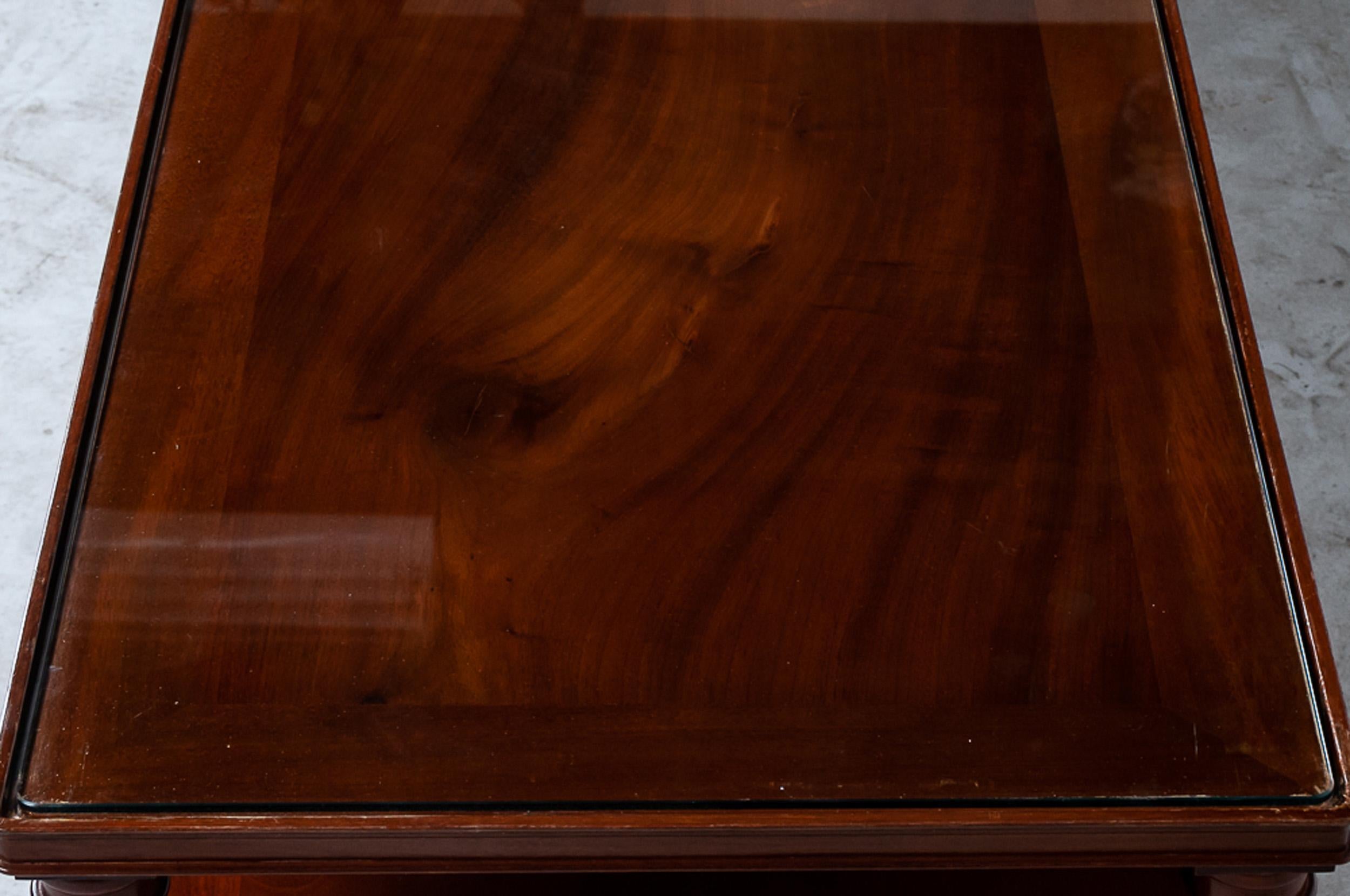Pr of Reduced French Empire Yew Wood Banquette Tables Designed by Jacob Freres For Sale 1