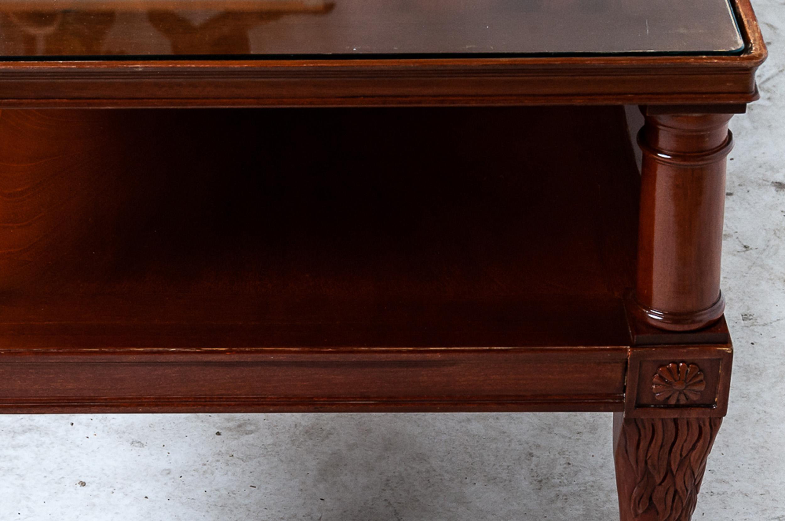 Pr of Reduced French Empire Yew Wood Banquette Tables Designed by Jacob Freres  For Sale 2