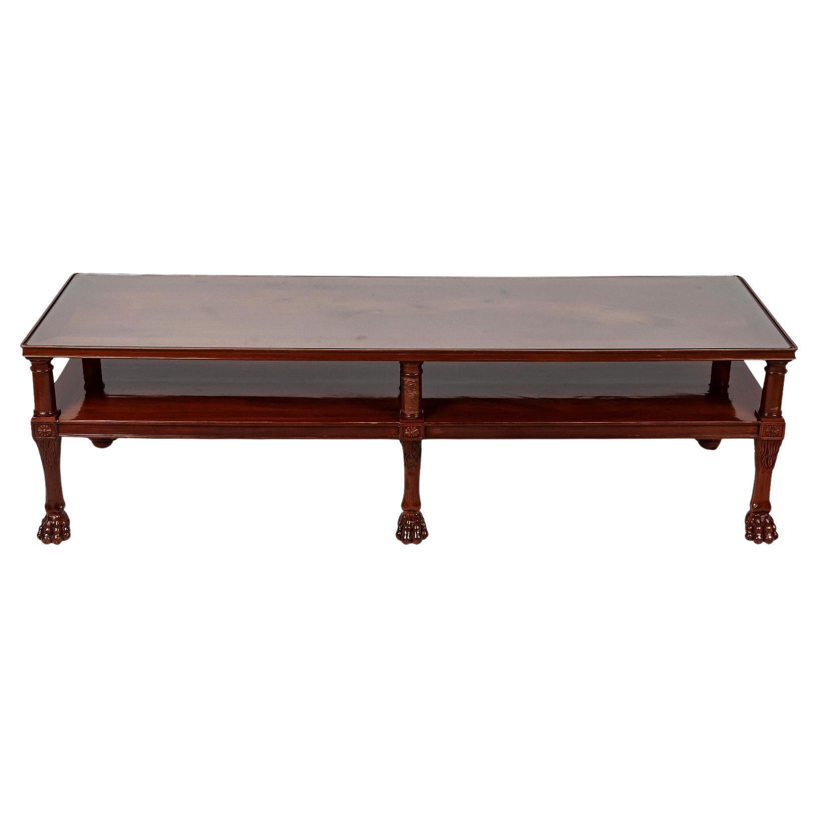 Pr of Reduced French Empire Yew Wood Banquette Tables Designed by Jacob Freres  For Sale