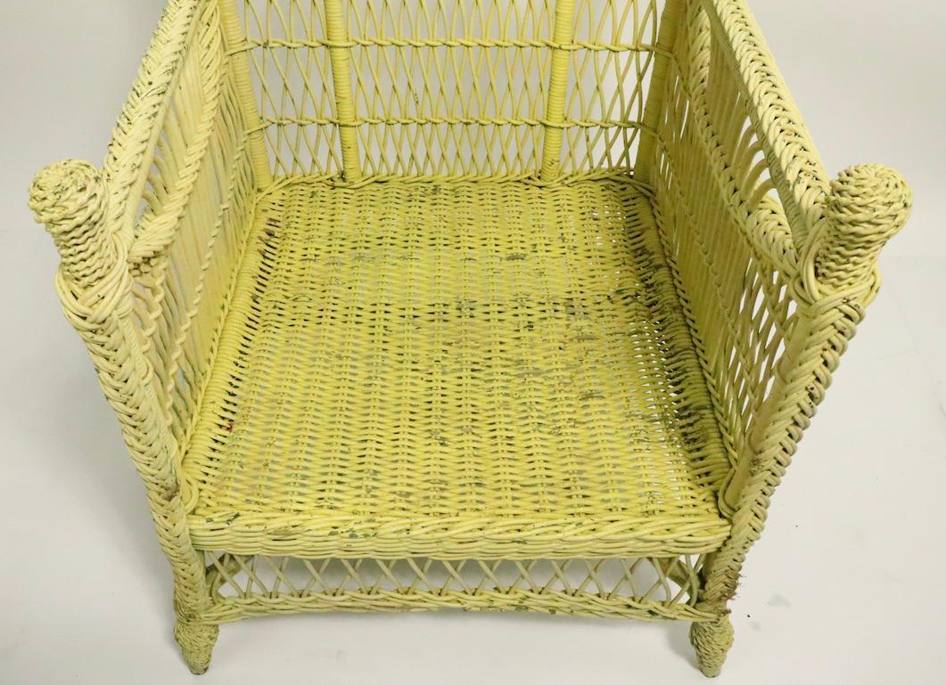 Pair of Ornate Wicker Lounge Chairs Attributed to Heywood Brothers 2