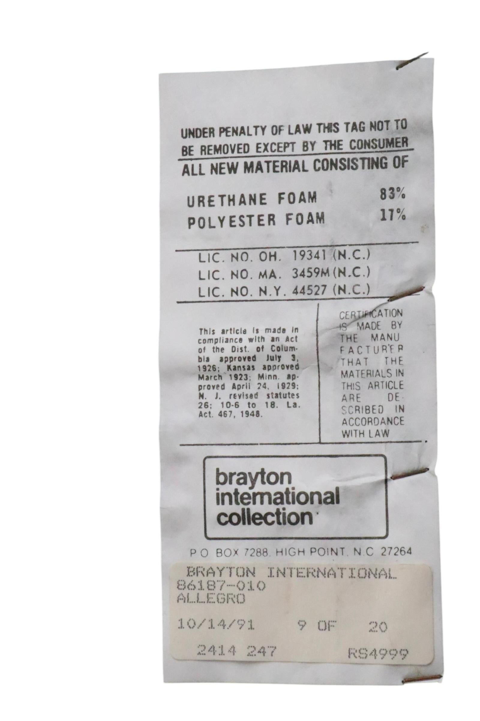 Pr. Oversize Black  Leather Club Chairs by Brayton International Collection 1991 For Sale 9
