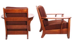 Pr. Paddle Arm Lounge Chairs by Herman de Vries for Cushman Colonial, c 1940-50s