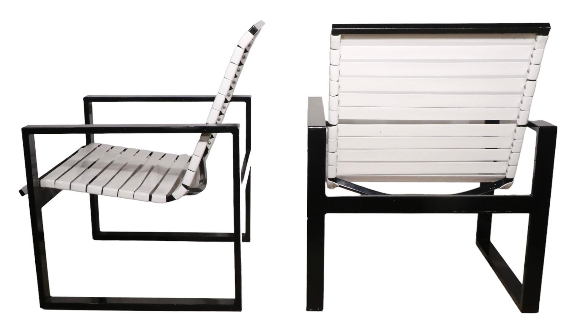 Post-Modern Pr. Poolside Side Patio Garden Longe Chairs For Sale