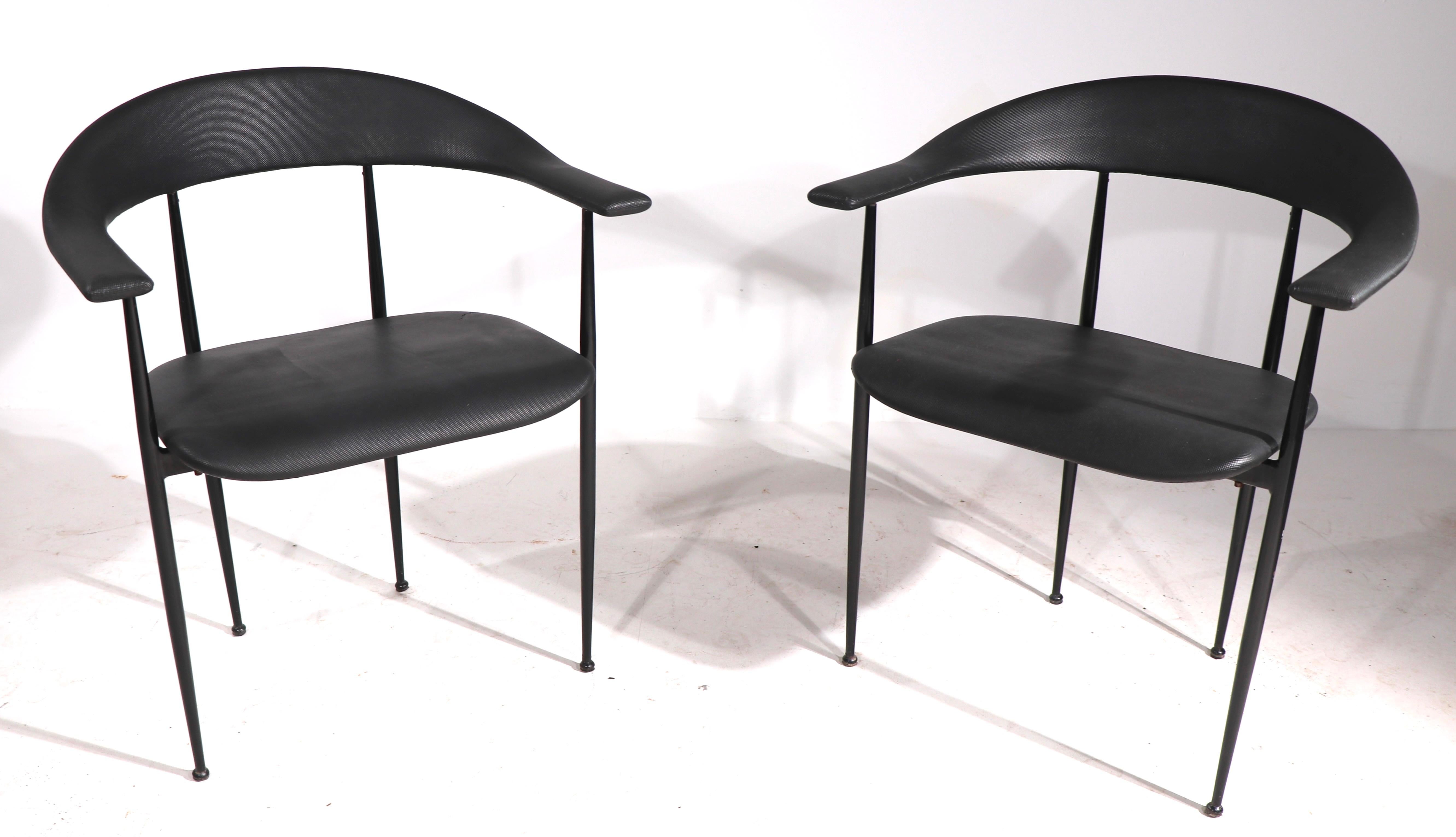 Pr Post Modern Arm Lounge Chairs Retailed by Conrans Habitat NYC For Sale 3