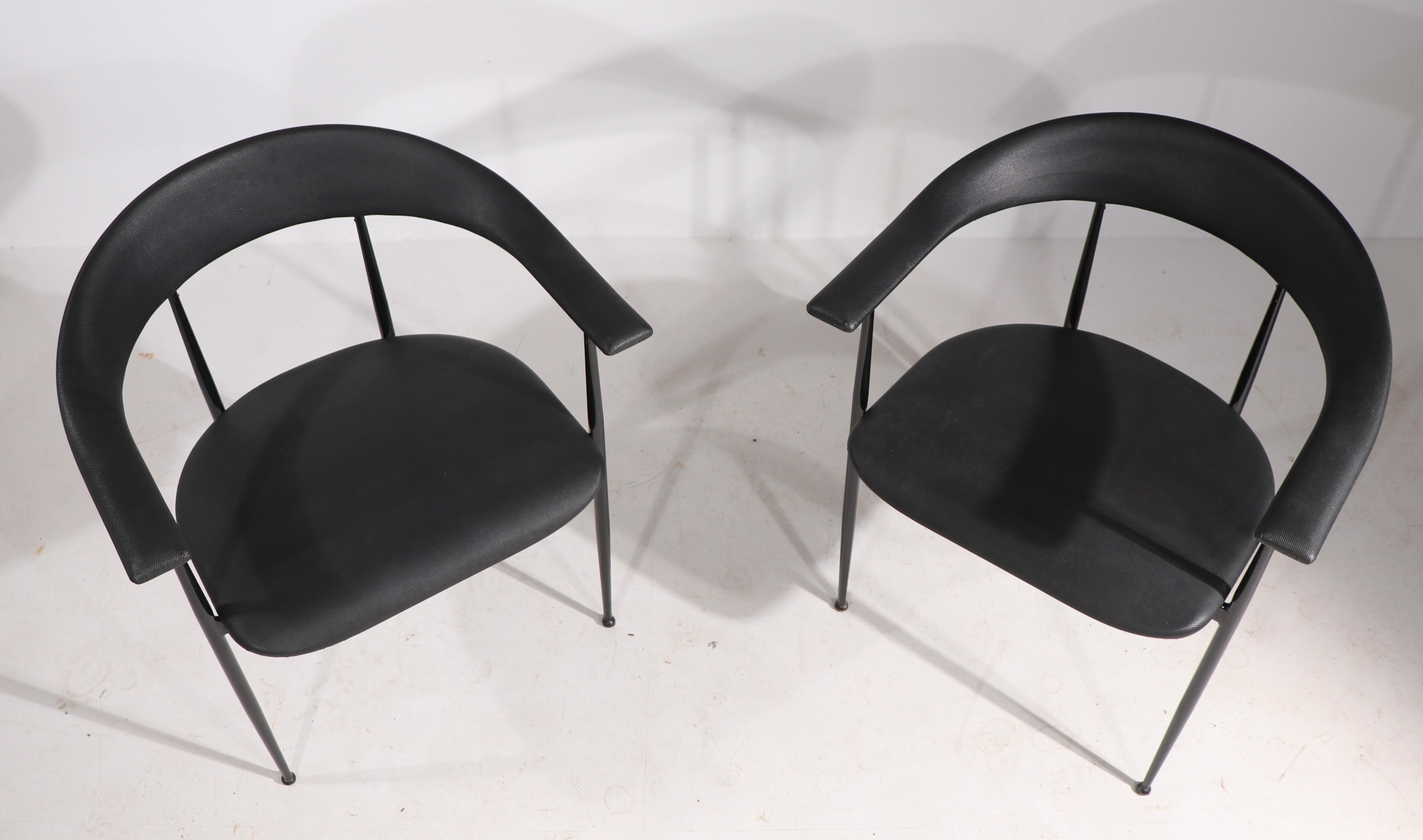 Italian Pr Post Modern Arm Lounge Chairs Retailed by Conrans Habitat NYC For Sale
