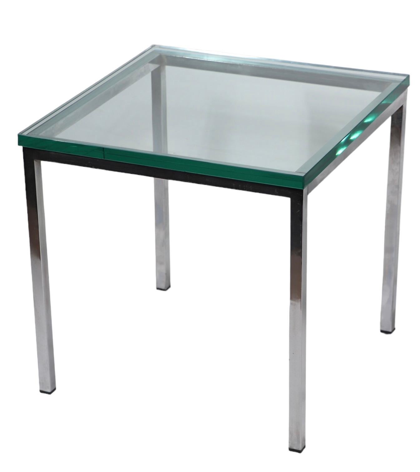 Pr Post Modern International Bauhaus Style Chrome and Glass End Chrome Tables For Sale 9