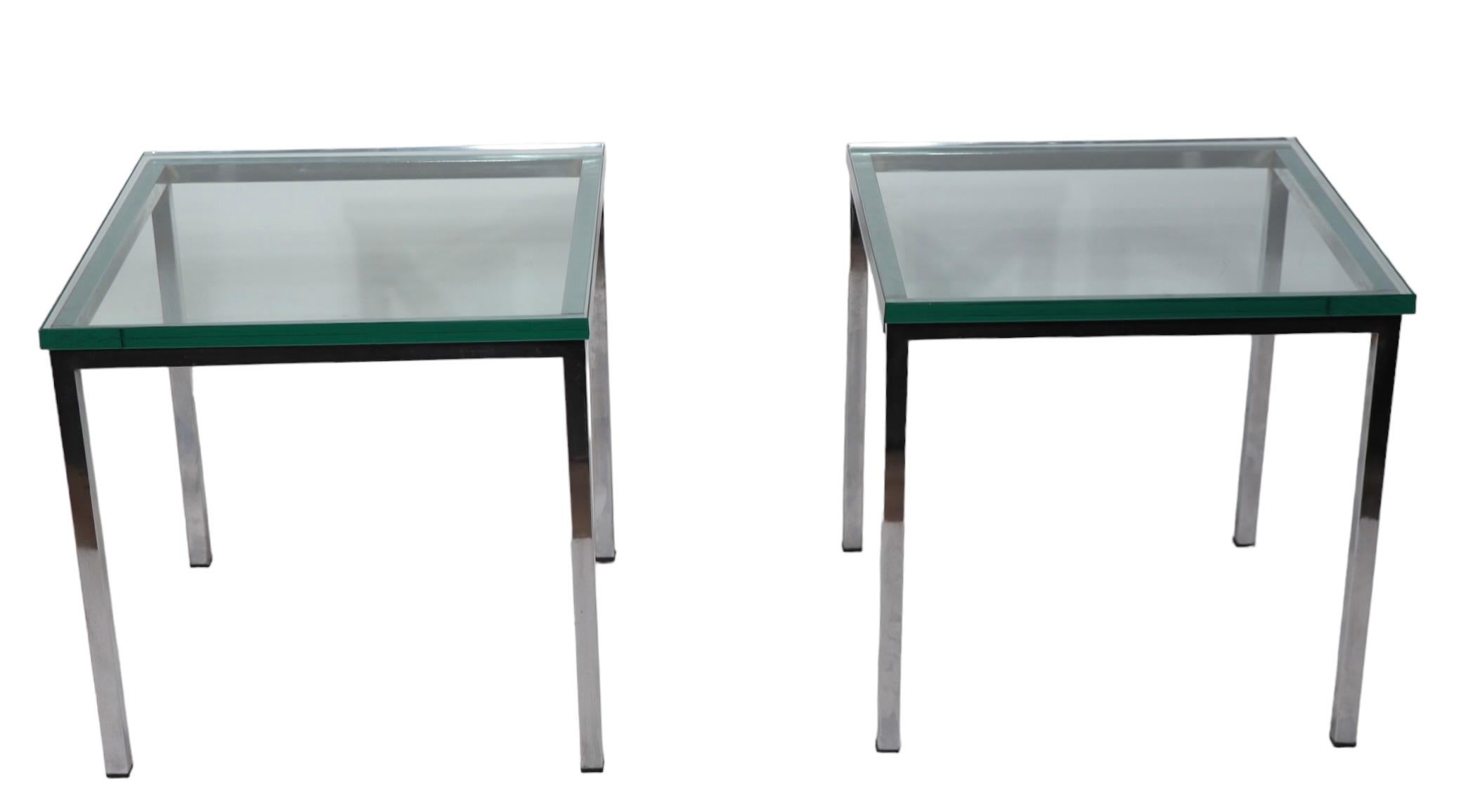 Pr Post Modern International Bauhaus Style Chrome and Glass End Chrome Tables For Sale 13