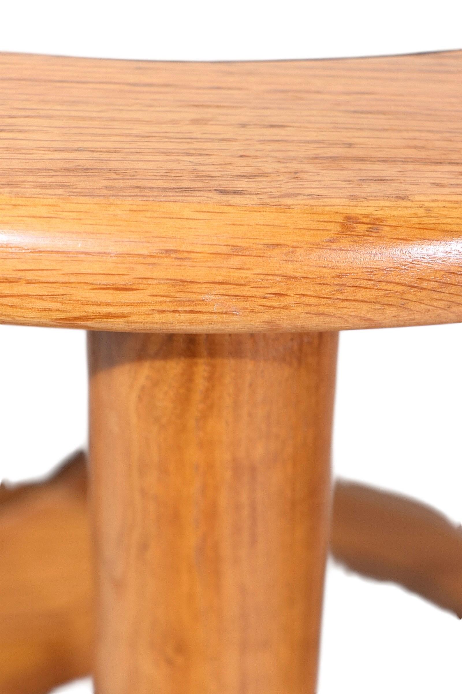 Pr. Post Modern Oak and Glass Side, or End Tables c. 1970/80's For Sale 7