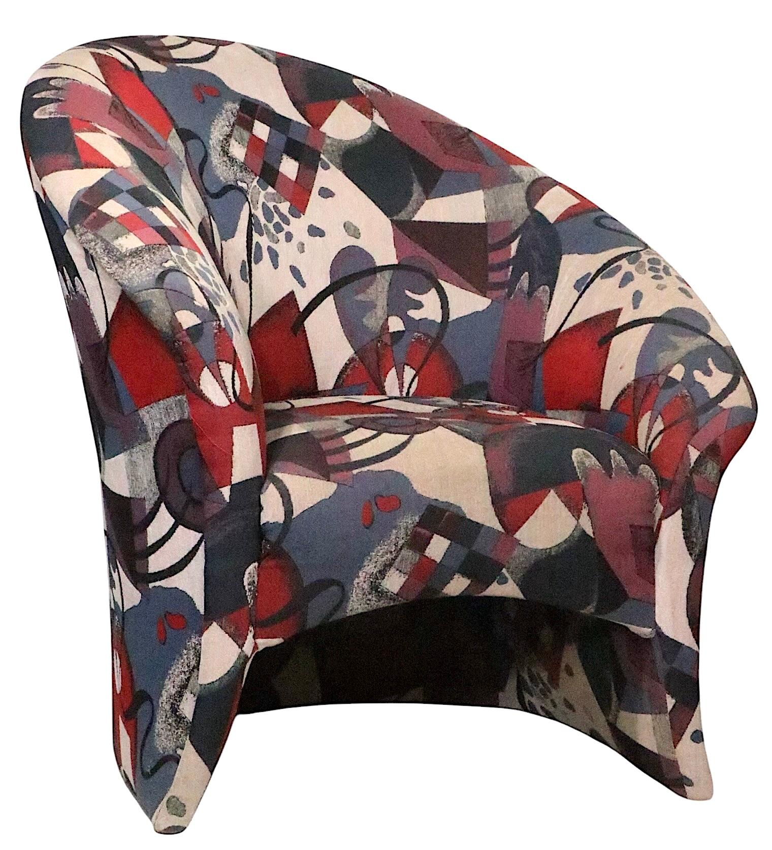 Pr. Post Modern Twist Form Side Chairs circa 1990's after Baughman Kagan For Sale 4