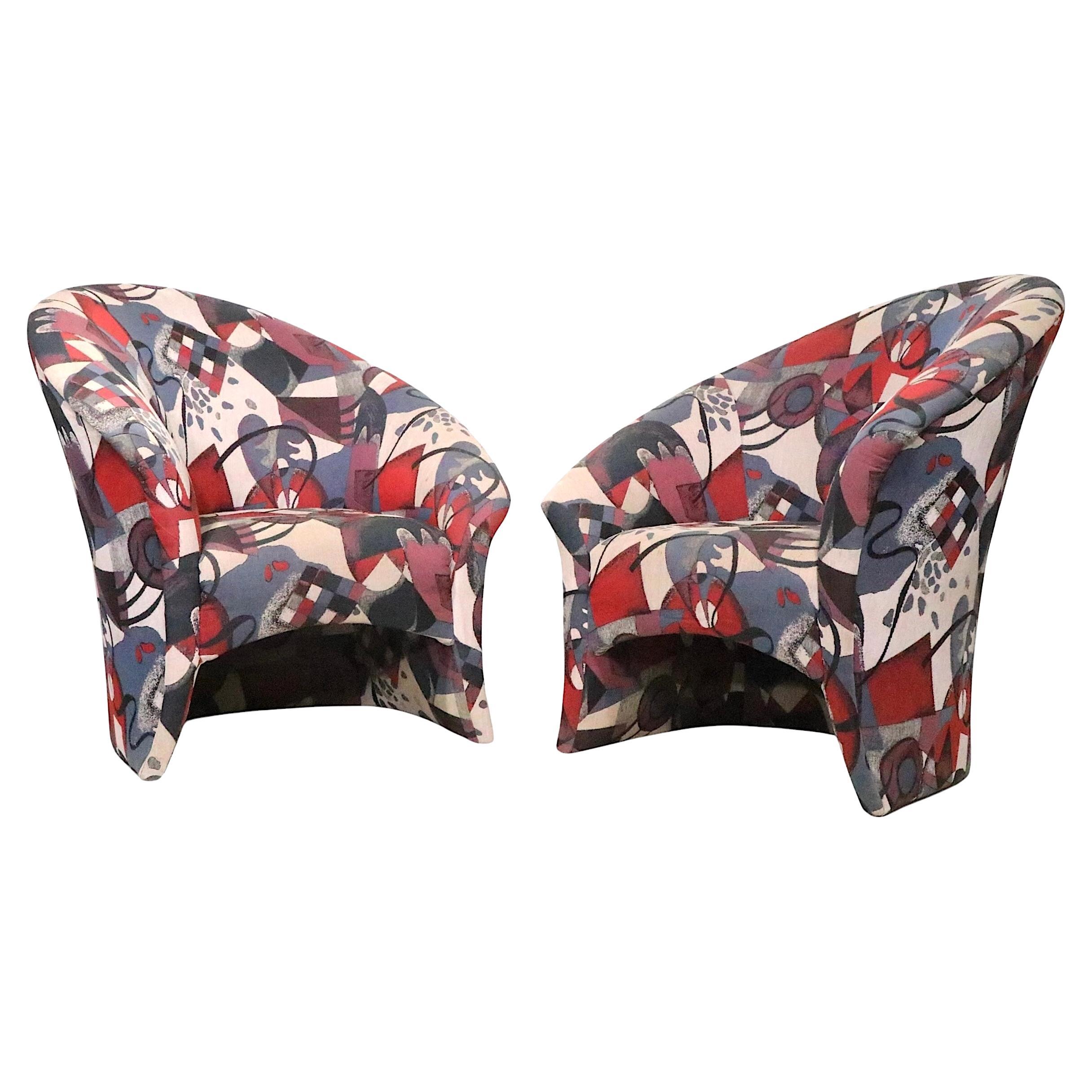 Pr. Post Modern Twist Form Side Chairs circa 1990's after Baughman Kagan For Sale