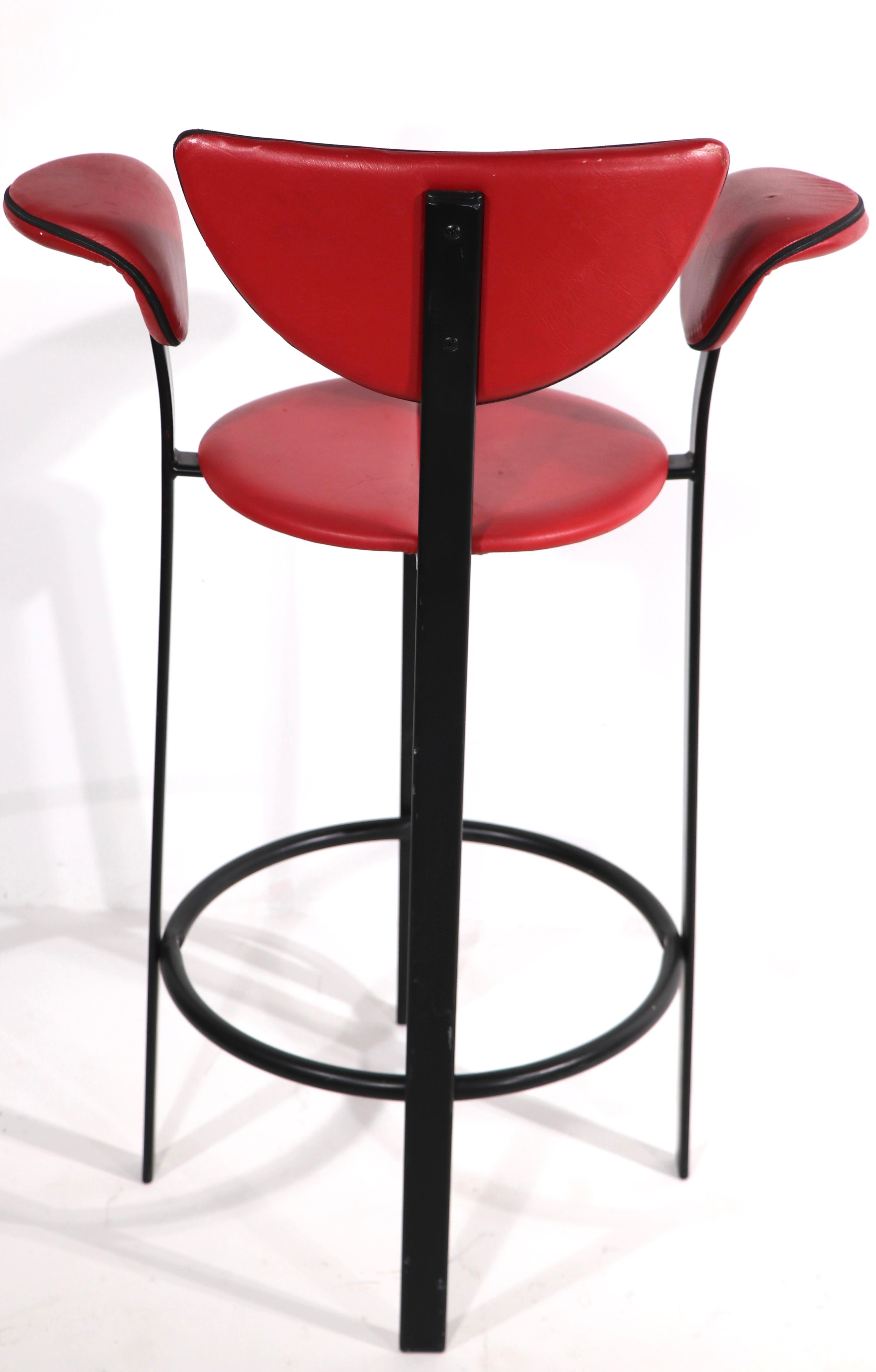 Pr. Postmodern Bar Height Stools Made in Denmark by BSK In Good Condition In New York, NY