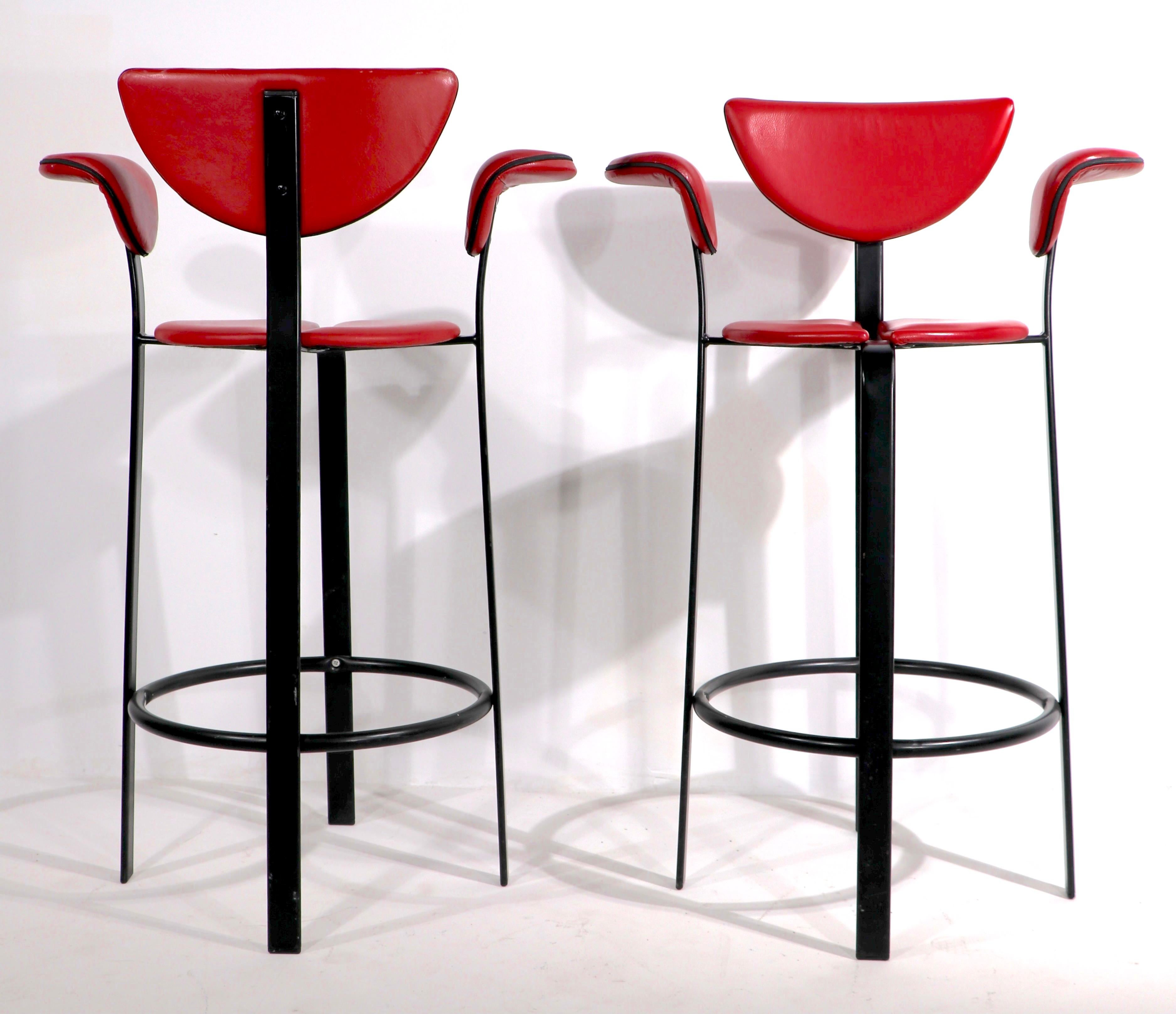 20th Century Pr. Postmodern Bar Height Stools Made in Denmark by BSK