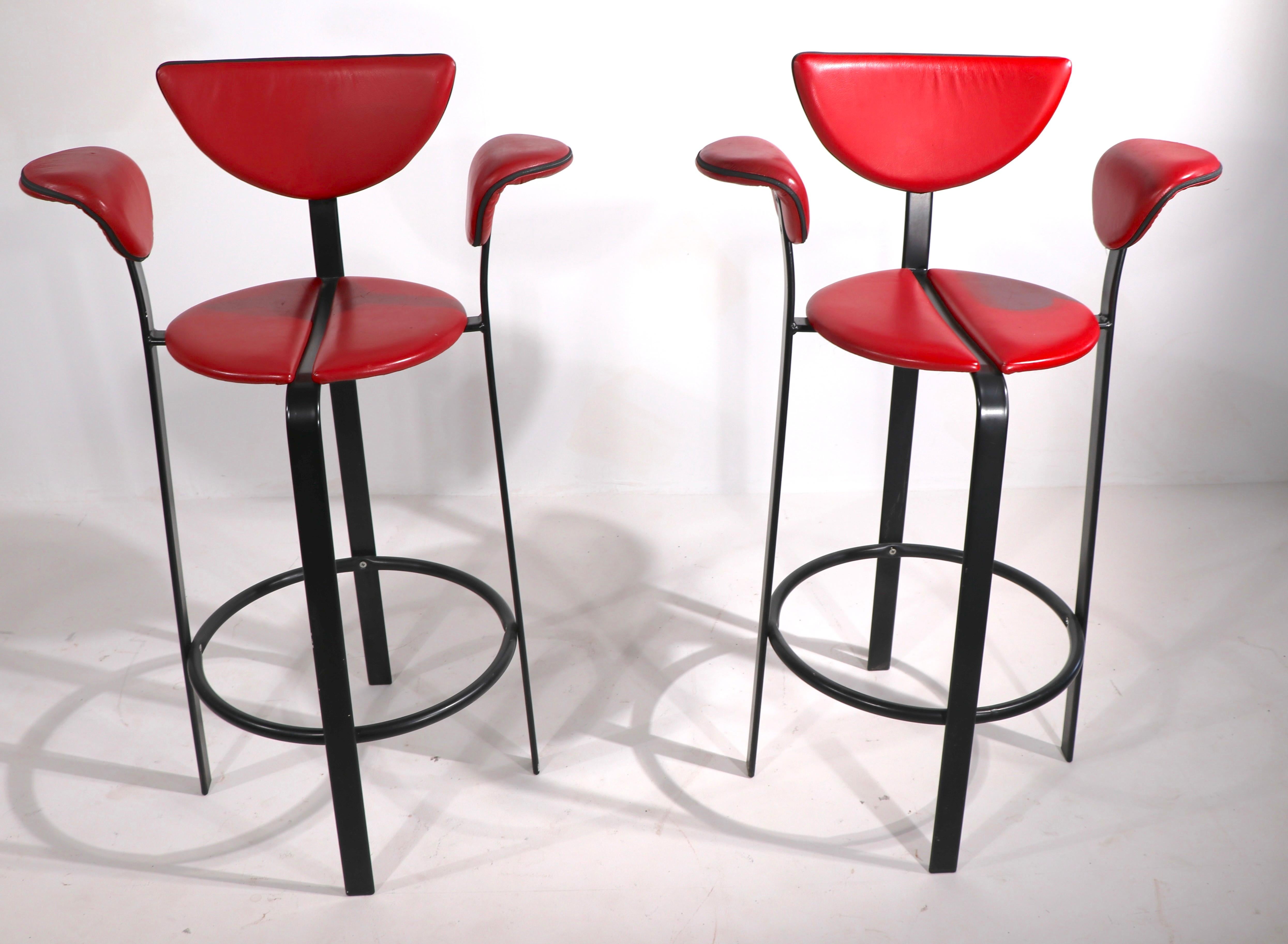 Metal Pr. Postmodern Bar Height Stools Made in Denmark by BSK