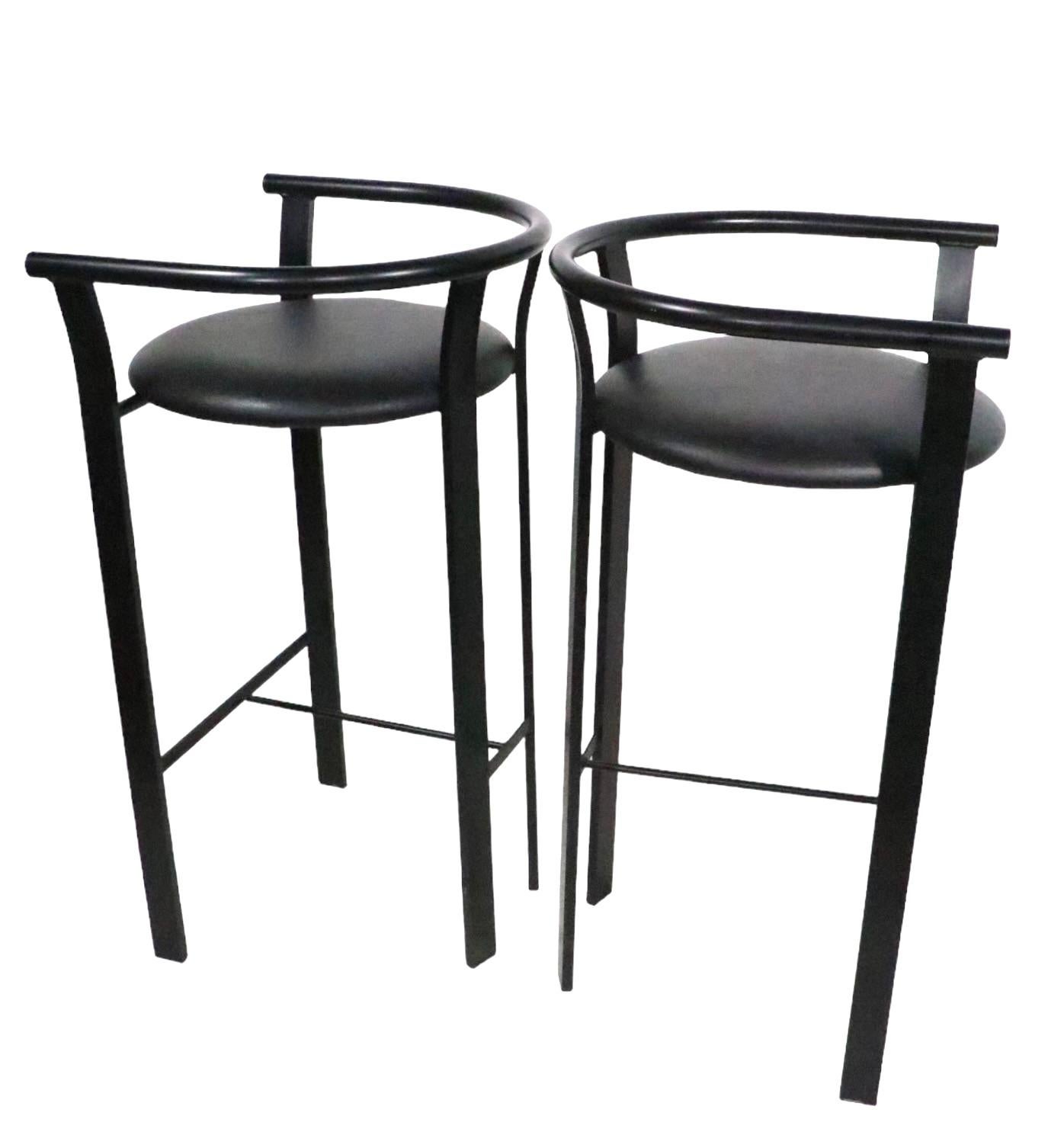 Pr. Postmodern Counter Height  Stools Made in Canada  by Amisco c 1990-2020 3