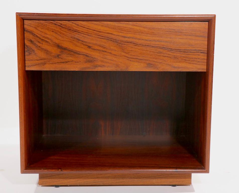 Swedish Pr. Rosewood Cube Night Stands Made in Sweden