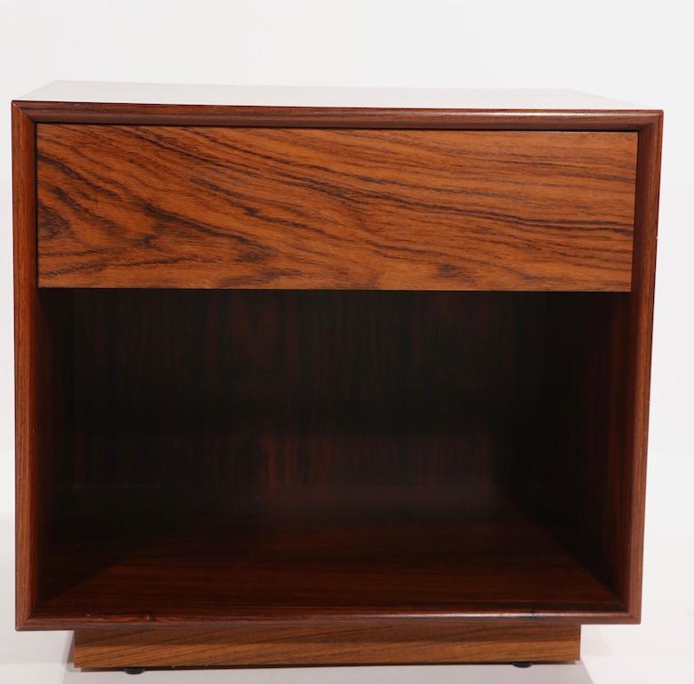 20th Century Pr. Rosewood Cube Night Stands Made in Sweden