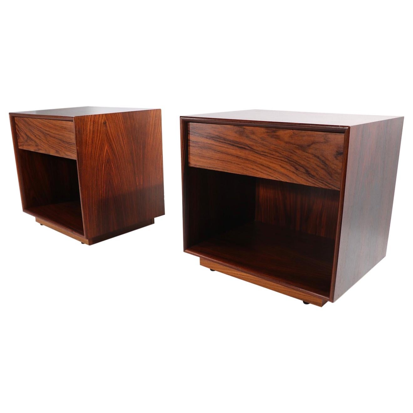 Pr. Rosewood Cube Night Stands Made in Sweden