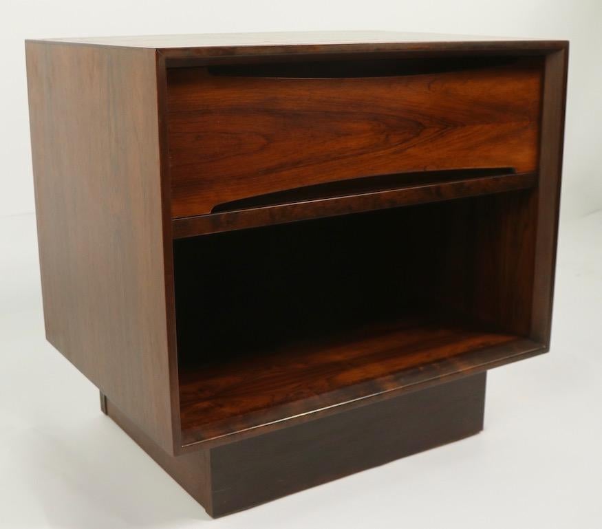 Pair of Rosewood Danish Modern Nightstands by Dyrlund 5