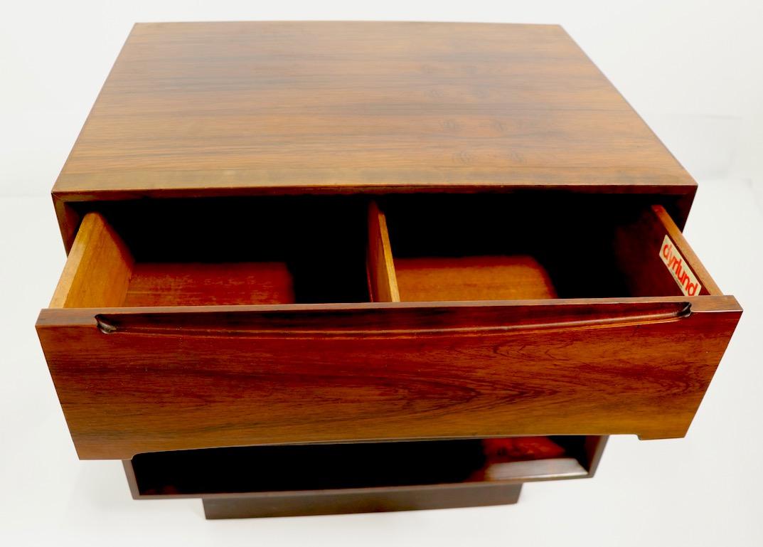 Pair of Rosewood Danish Modern Nightstands by Dyrlund 7