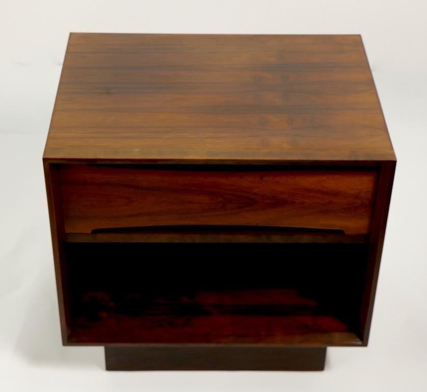 20th Century Pair of Rosewood Danish Modern Nightstands by Dyrlund