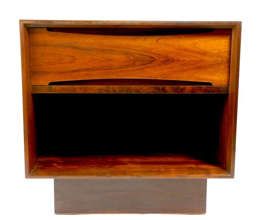 Pair of Rosewood Danish Modern Nightstands by Dyrlund 1