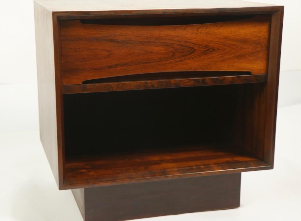 Pair of Rosewood Danish Modern Nightstands by Dyrlund 2