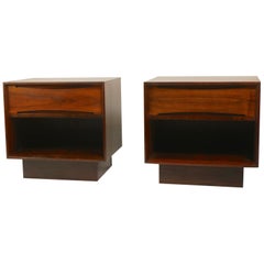 Pair of Rosewood Danish Modern Nightstands by Dyrlund