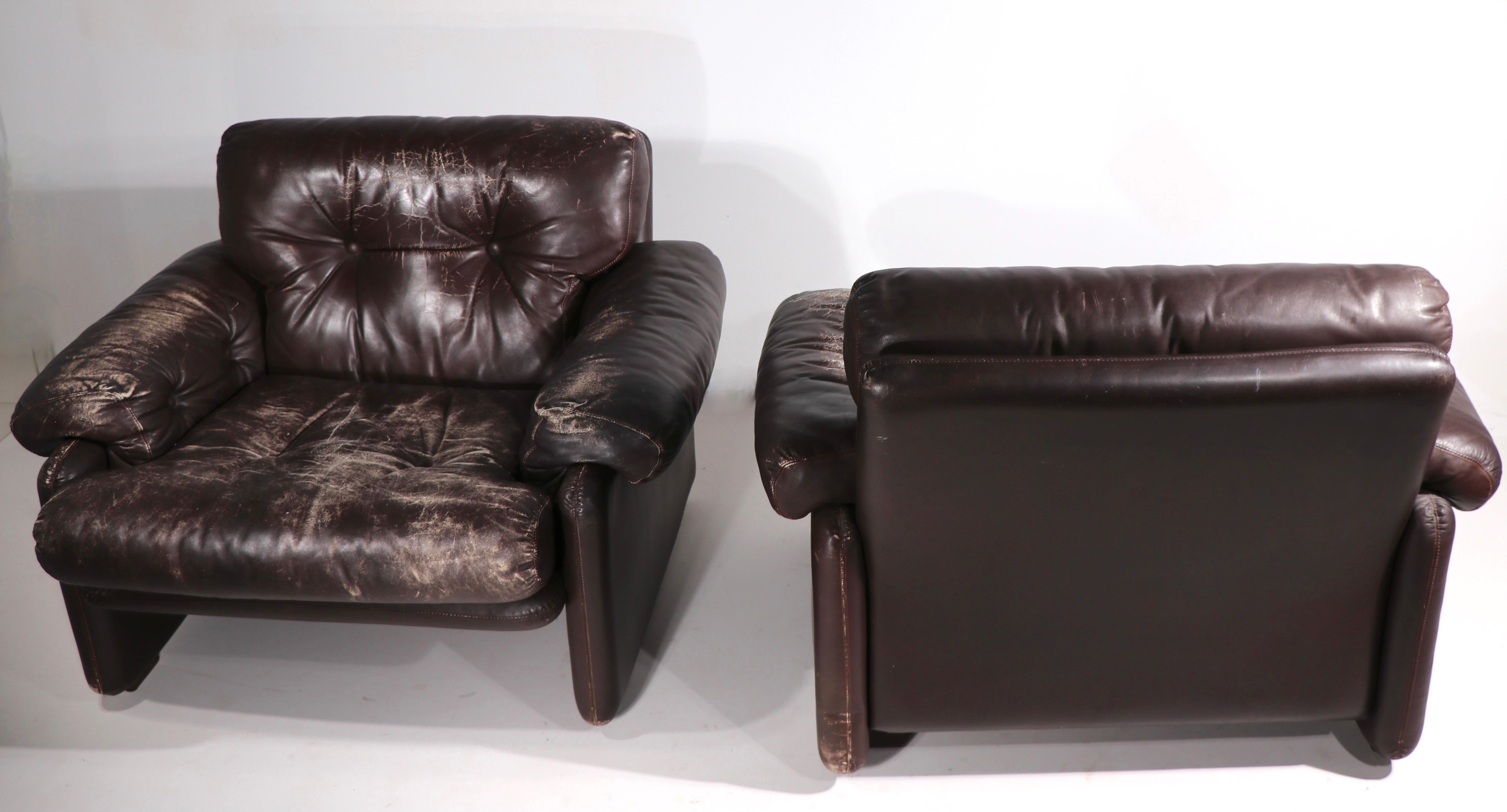 Pr Scarpa Design B & B Italia Coronado Lounge Chairs For Sale 2