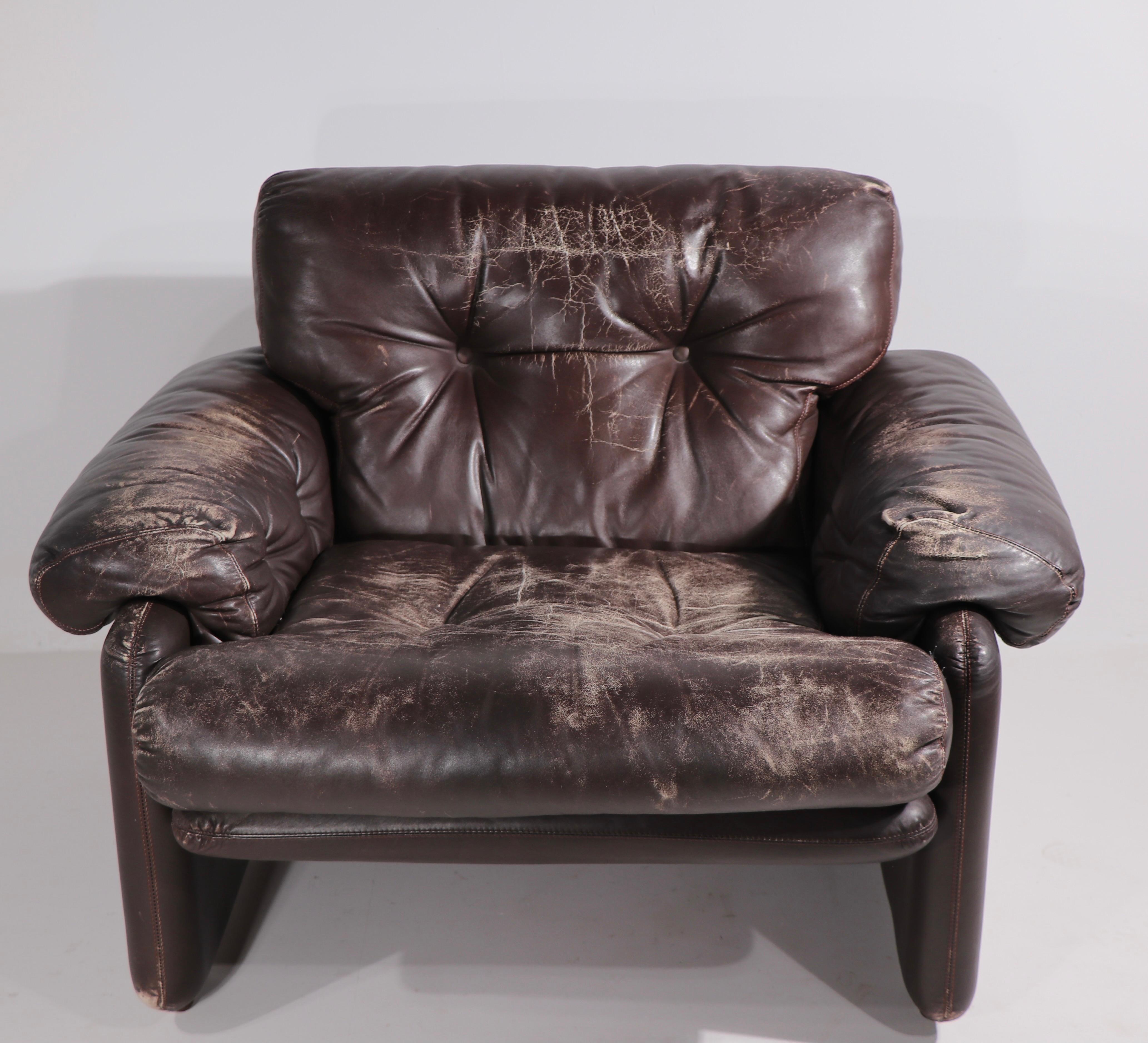 Post-Modern Pr Scarpa Design B & B Italia Coronado Lounge Chairs For Sale