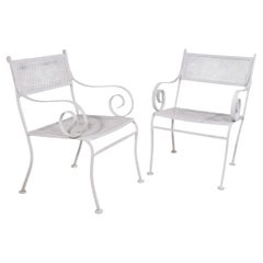 Pr. Sillones con brazos Scroll Vintage Garden Patio Poolside att. to Woodard