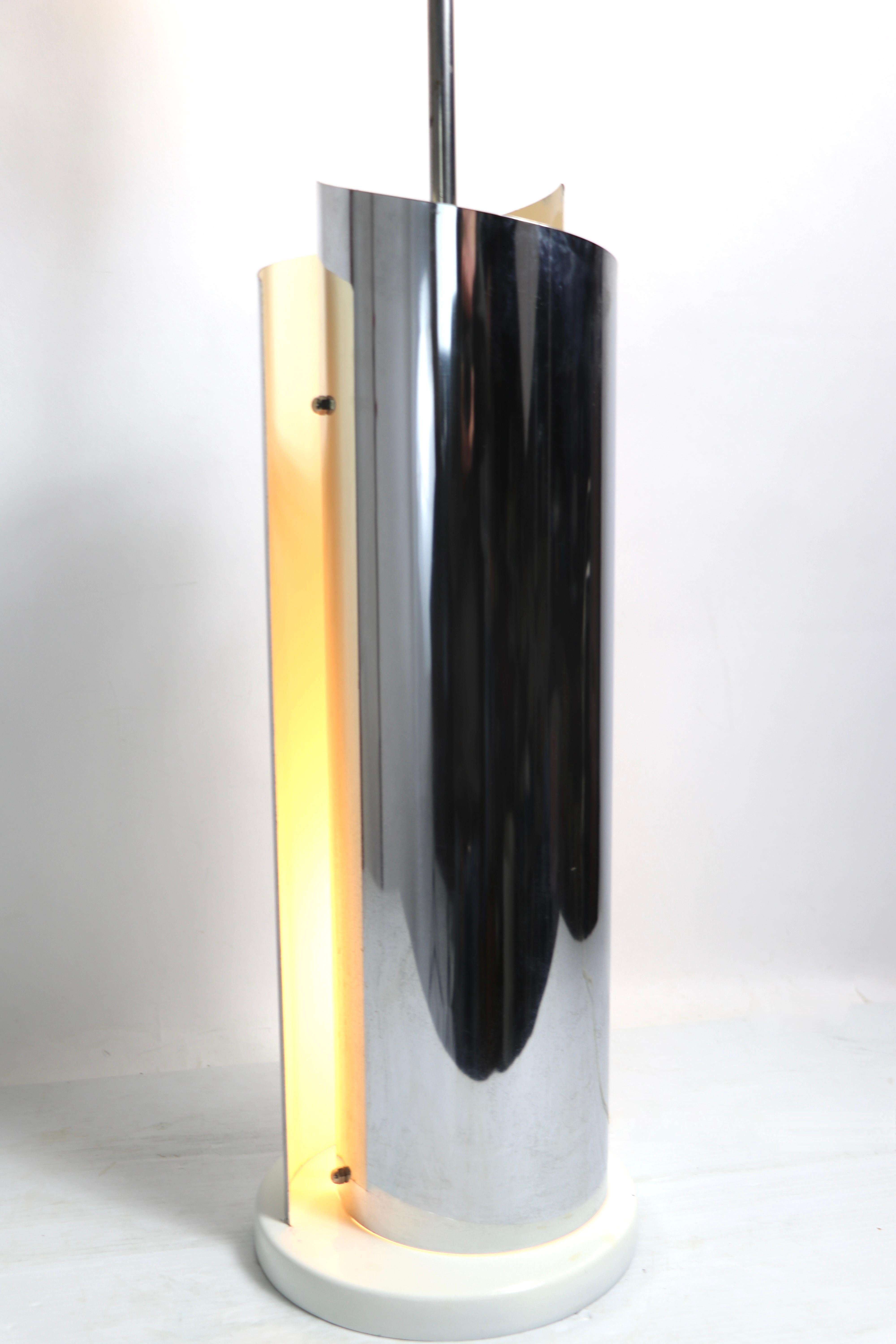 Pr. Sculptural Chrome Modernist Table Lamps For Sale 6