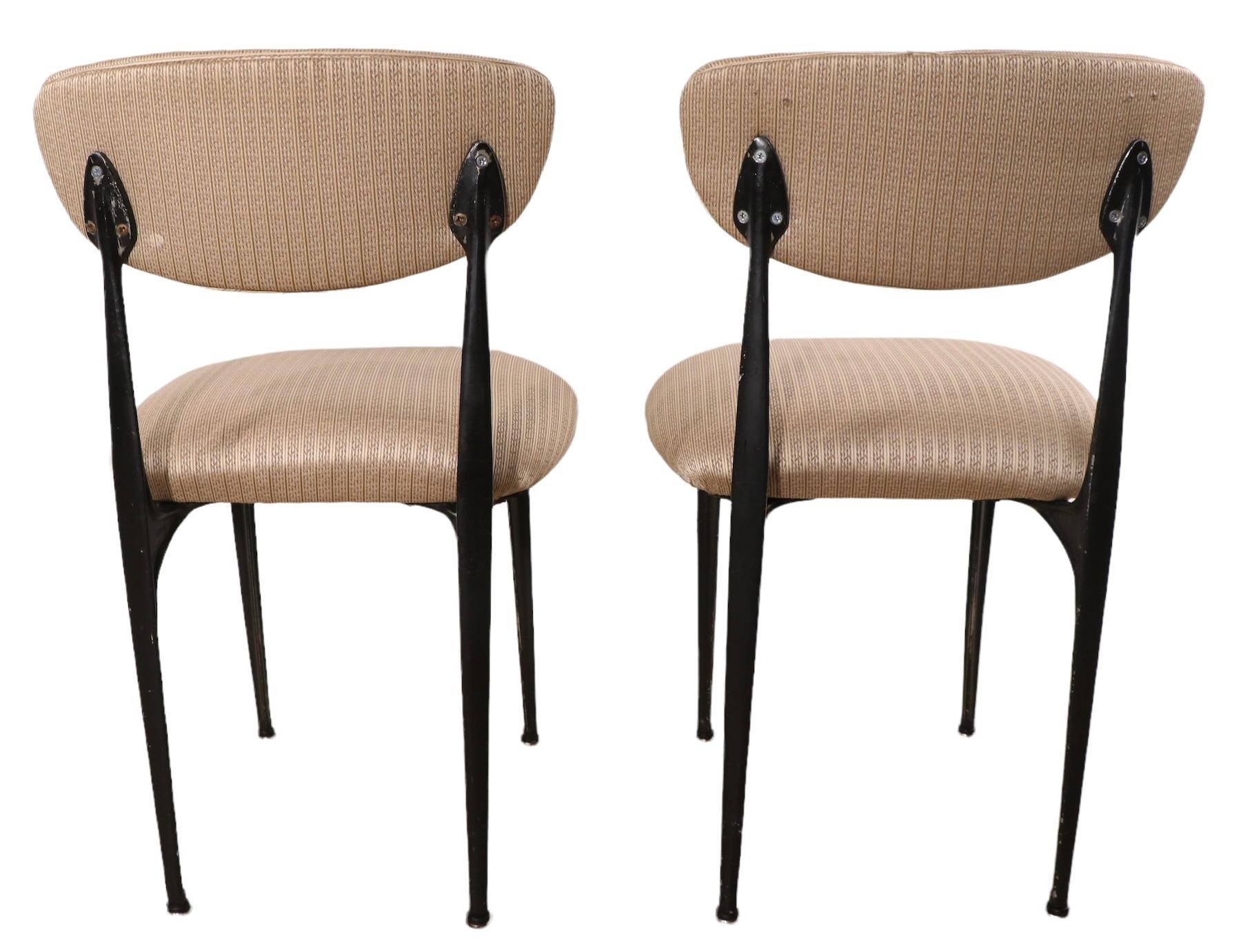 Pr. Side or Dining Cafe Style Chairs Att. to Shelby Williams Ca. 1950-1960's In Good Condition For Sale In New York, NY