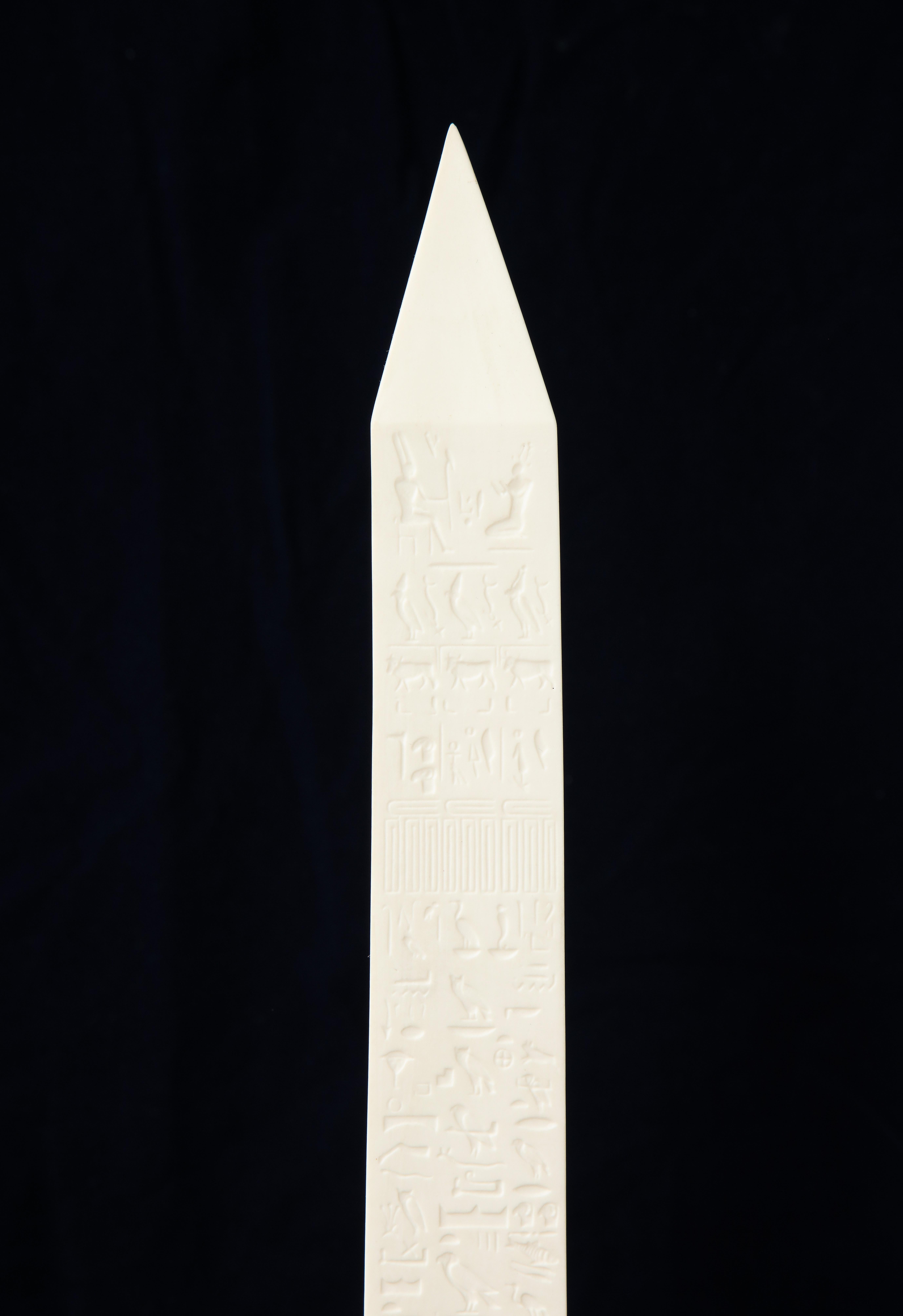 Pr. Signed Sevres Porcelain, Patinated and Gilt Bronze Mounted Egyptian Obelisks For Sale 1