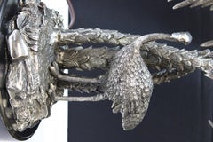 Pr Silvered Bronze Lamps circa 1970s with Pineapple Finials